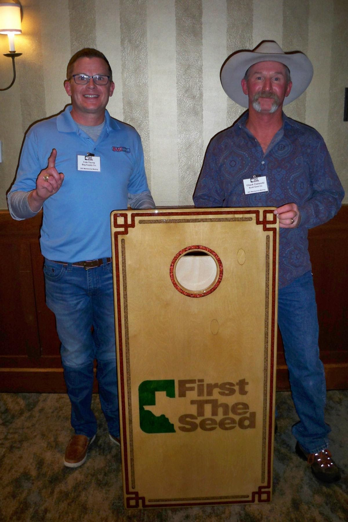 First Place Team "Care Less" Cole Young, Bag Supply Co., and Chuck Cielencki, Scott Seed Company